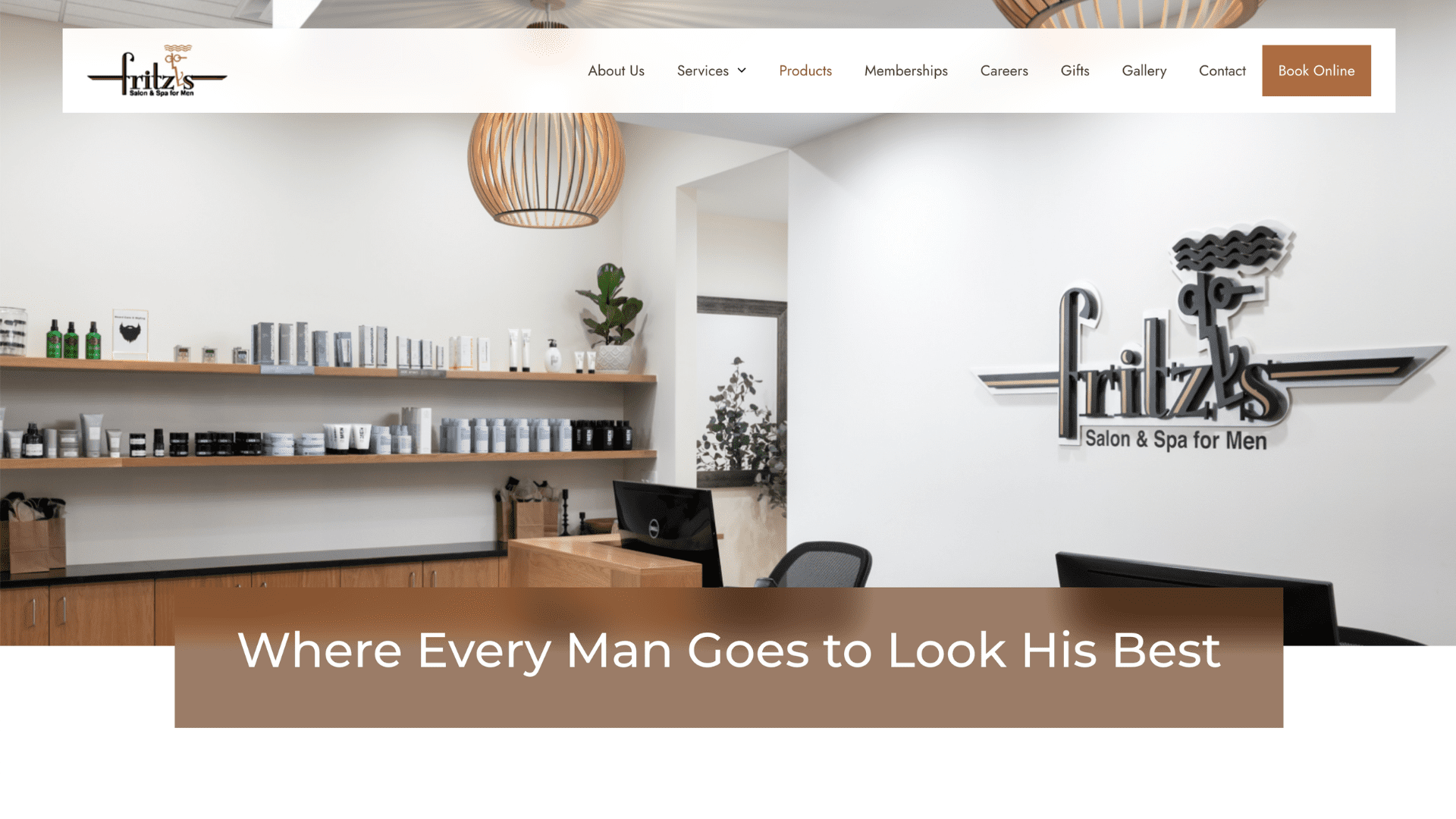 Fritz's Salon and Spa Website Homepage